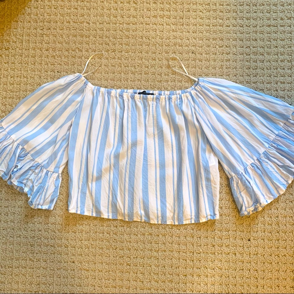 Cotton On off the shoulder crop top/blouse with bell sleeves
